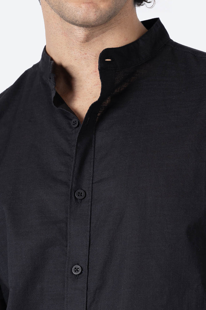 Camisa cuello mao negra - Hang Ten