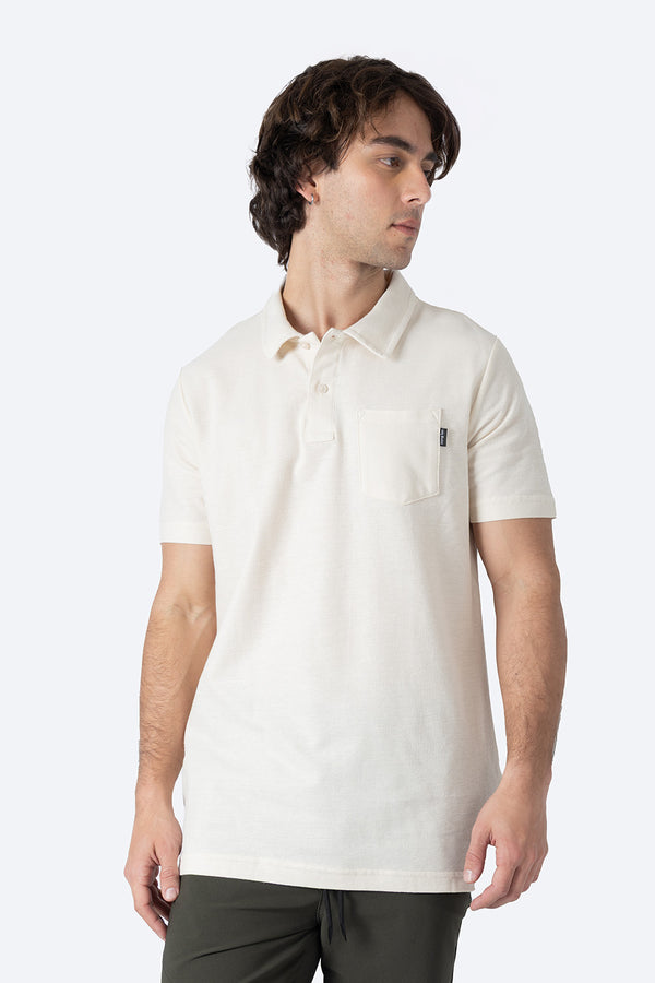 Polo pique básica beige con bolsa