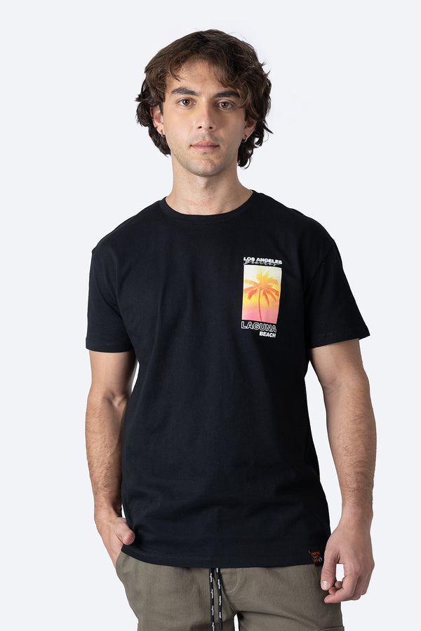 Playera negra con diseño en espalda - Hang Ten 