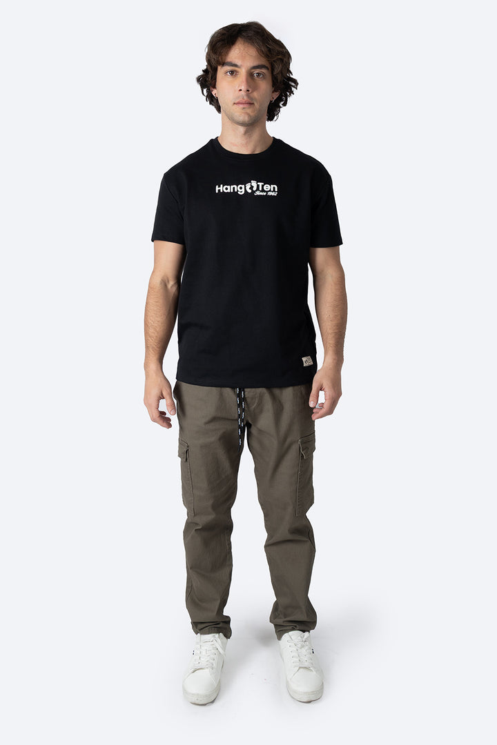 Playera negra cuello redondo - Hang Ten 