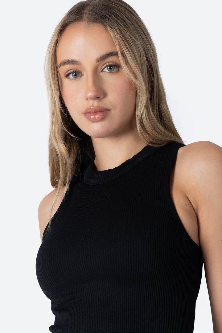 Blusa sin mangas cuello alto negra - Hang Ten