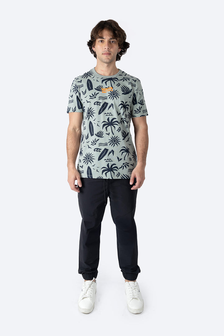 Playera verde con diseño - Hang Ten 