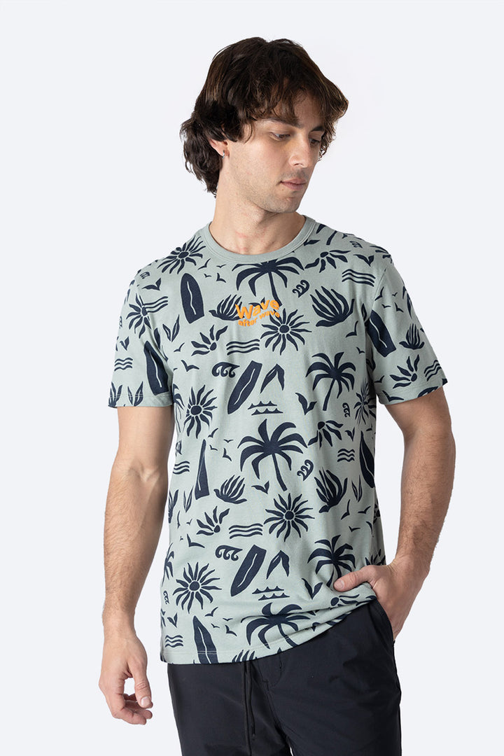 Playera verde con diseño - Hang Ten 