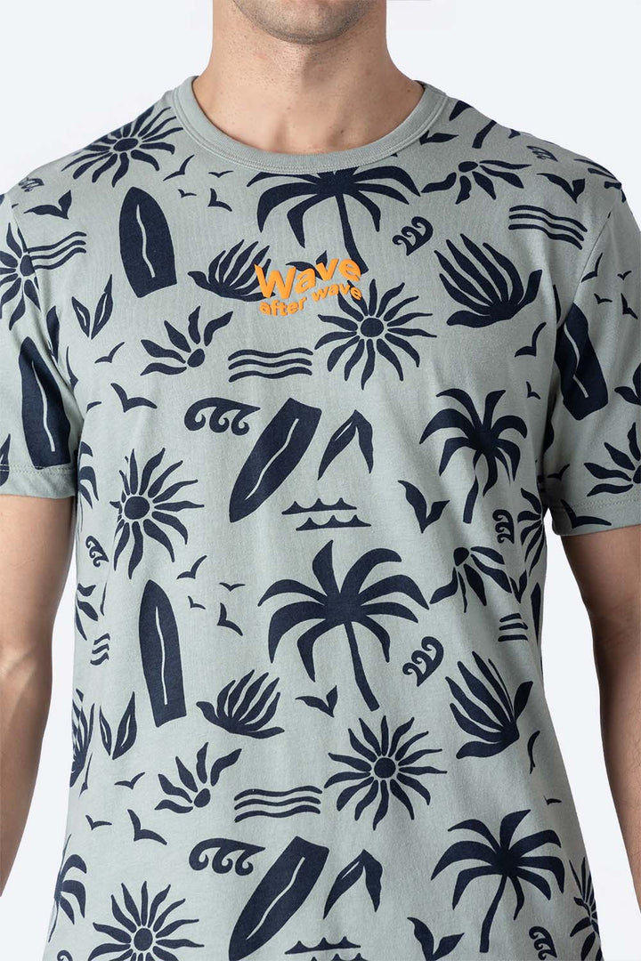 Playera verde con diseño - Hang Ten 