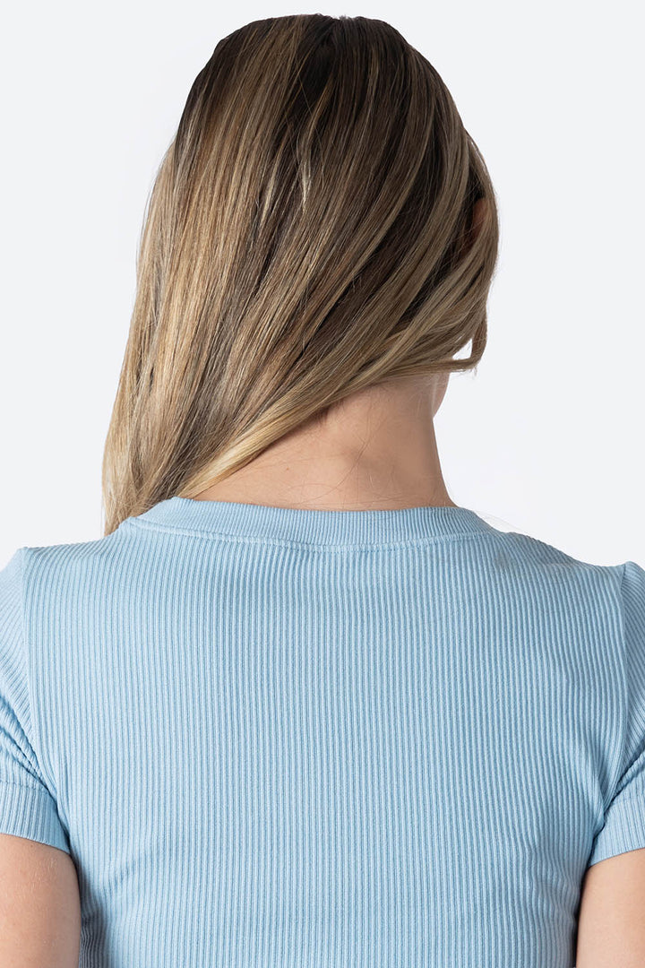 Playera azul con textura cuello redondo - Hang Ten