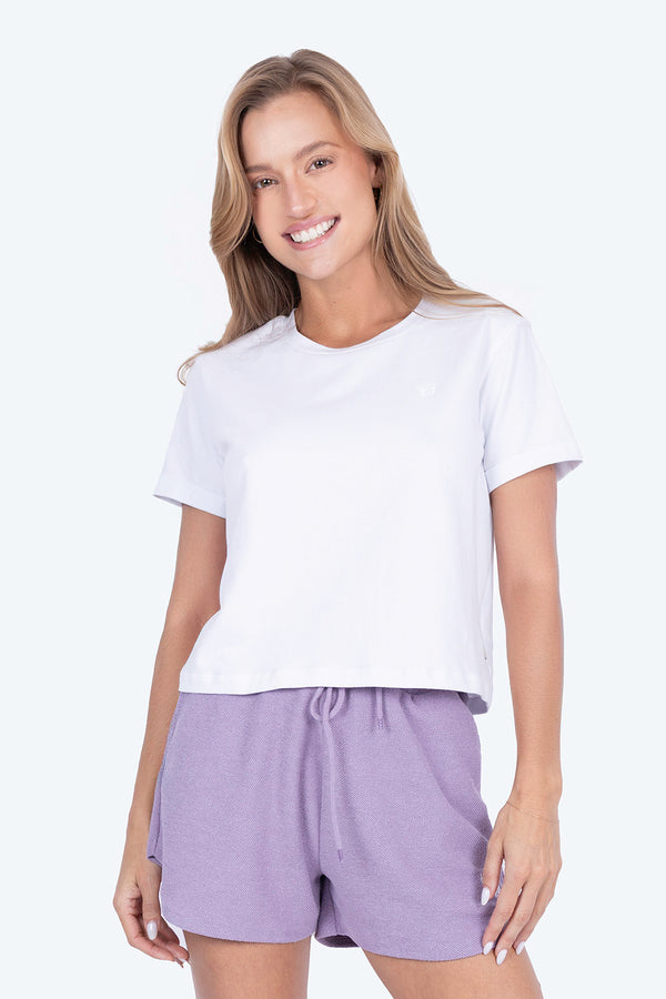 Playera blanca básica boxy   - Hang Ten