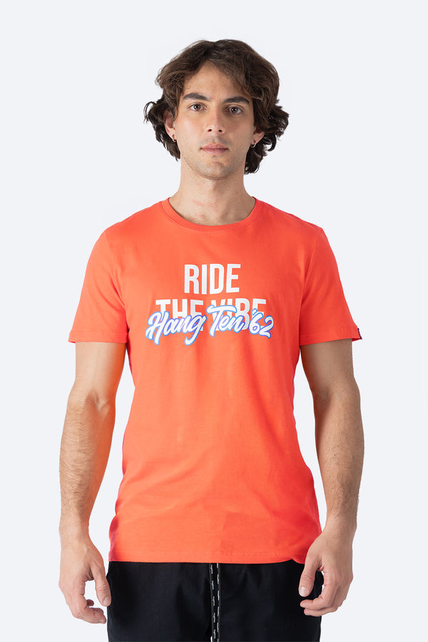 T-shirt naranja "Ride" - Hang Ten 