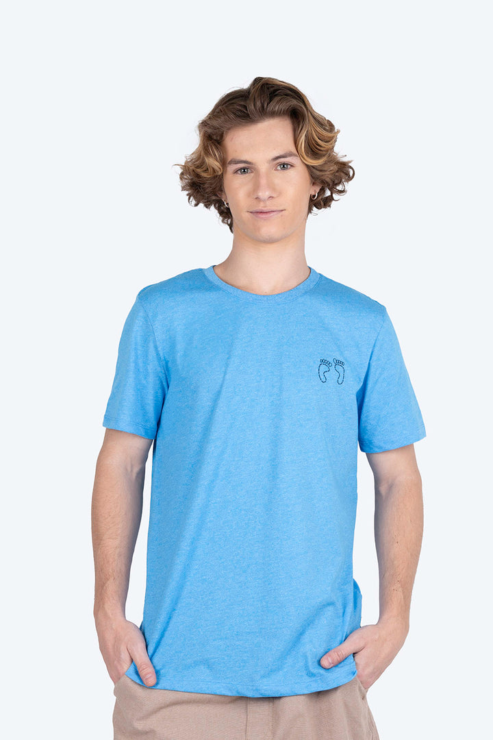 Playera azul con mini huellas - Hang Ten