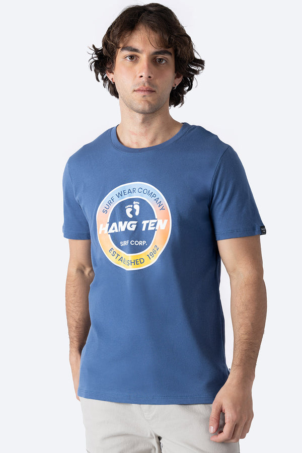 T-shirt azul "Surf wear company" - Hang Ten 