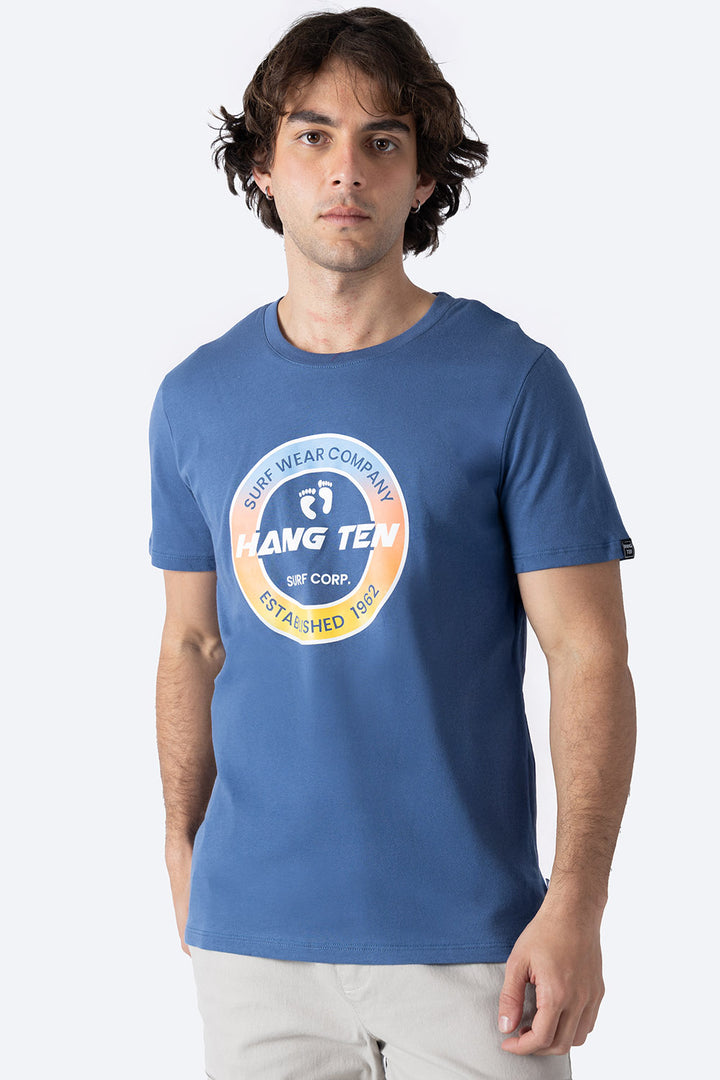 T-shirt azul "Surf wear company" - Hang Ten 