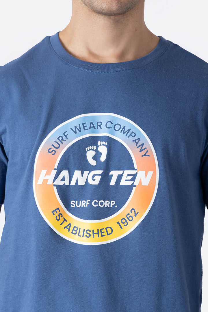 T-shirt azul "Surf wear company" - Hang Ten 
