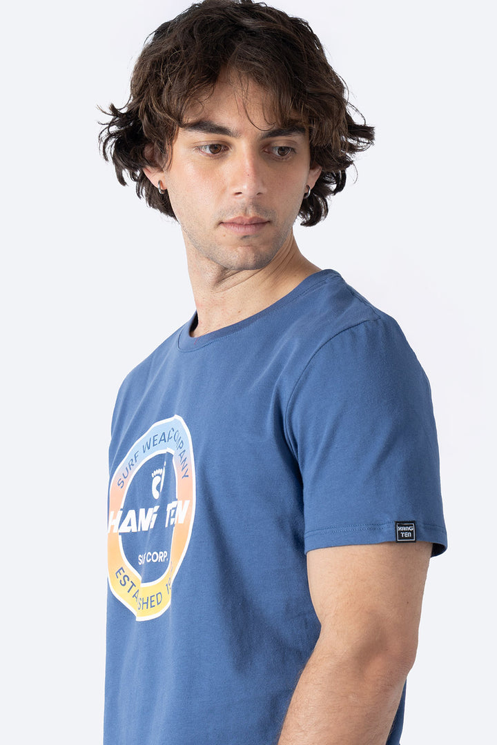 T-shirt azul "Surf wear company" - Hang Ten 