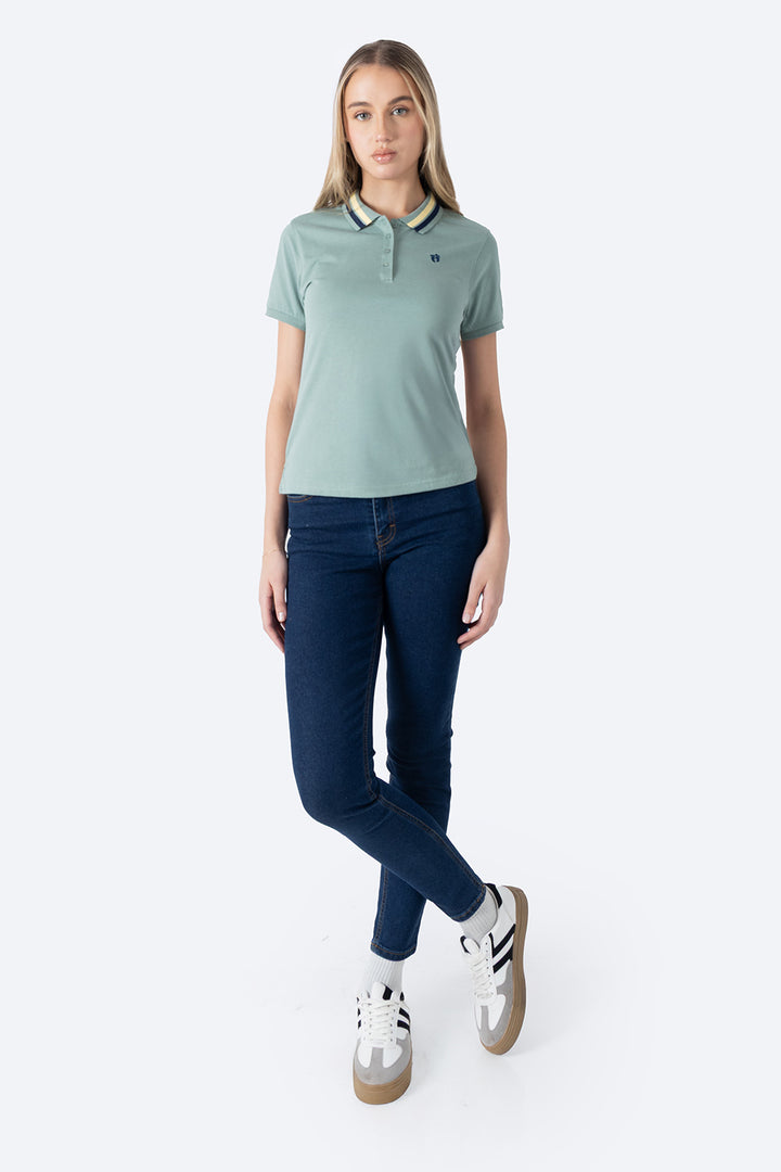 Polo chifón filos verde claro new - Hang Ten