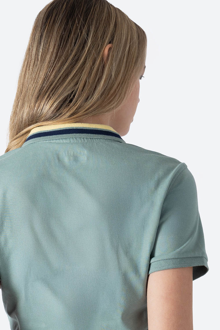 Polo chifón filos verde claro new - Hang Ten