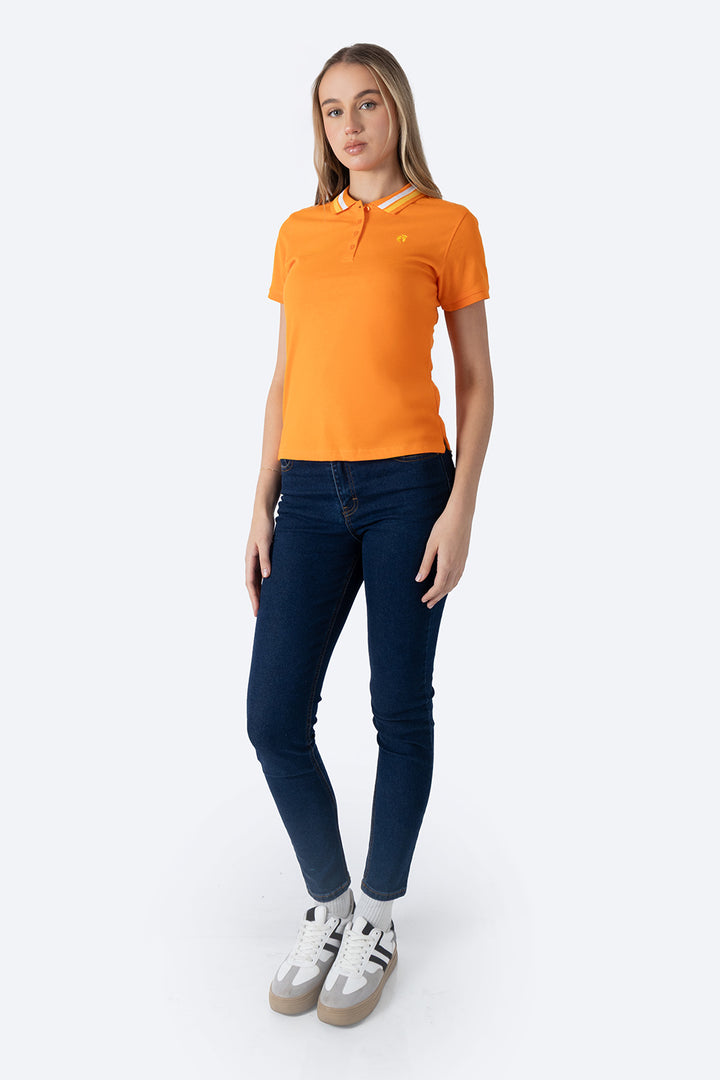 Polo chifón filos naranja new - Hang Ten