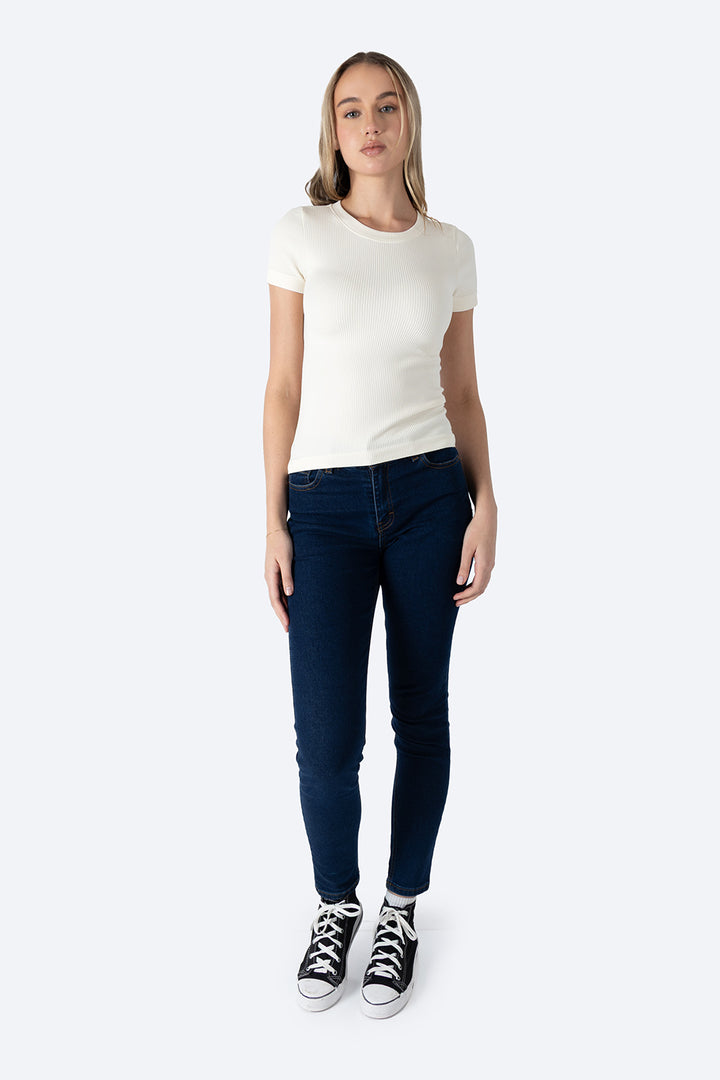 Playera beige con textura cuello redondo - Hang Ten