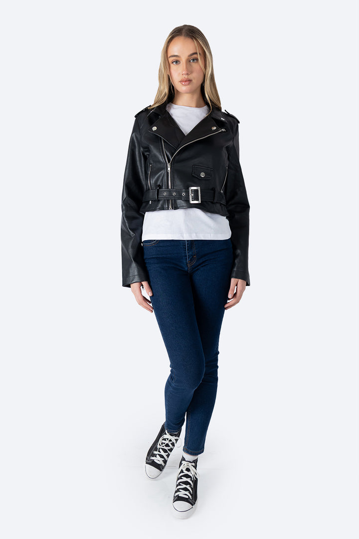 Chamarra de vinipiel negra - Hang Ten 