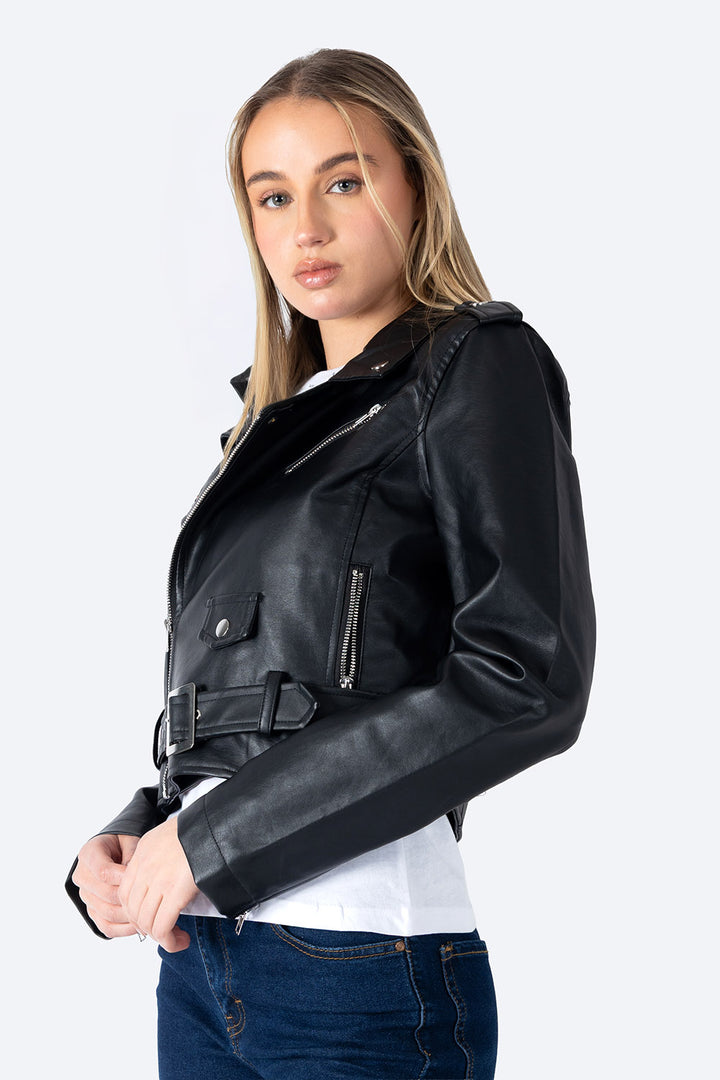 Chamarra de vinipiel negra - Hang Ten 