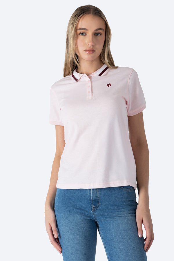 Polo chifón filos rosa claro new - Hang Ten