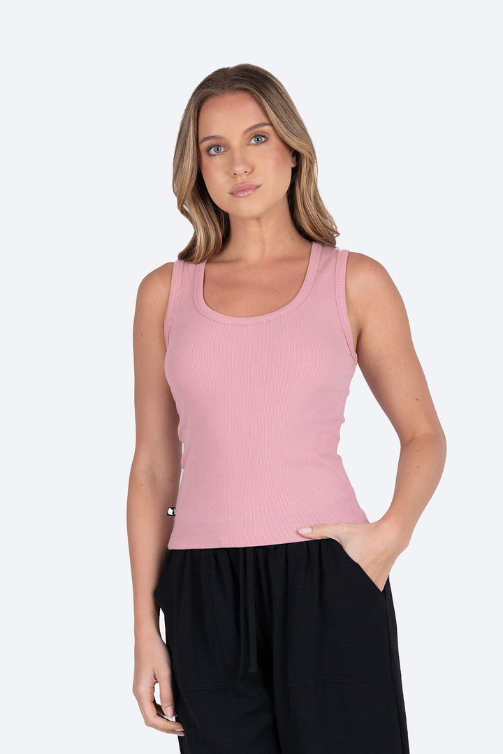 Tank top rosa cuello redondo-Hang Ten 