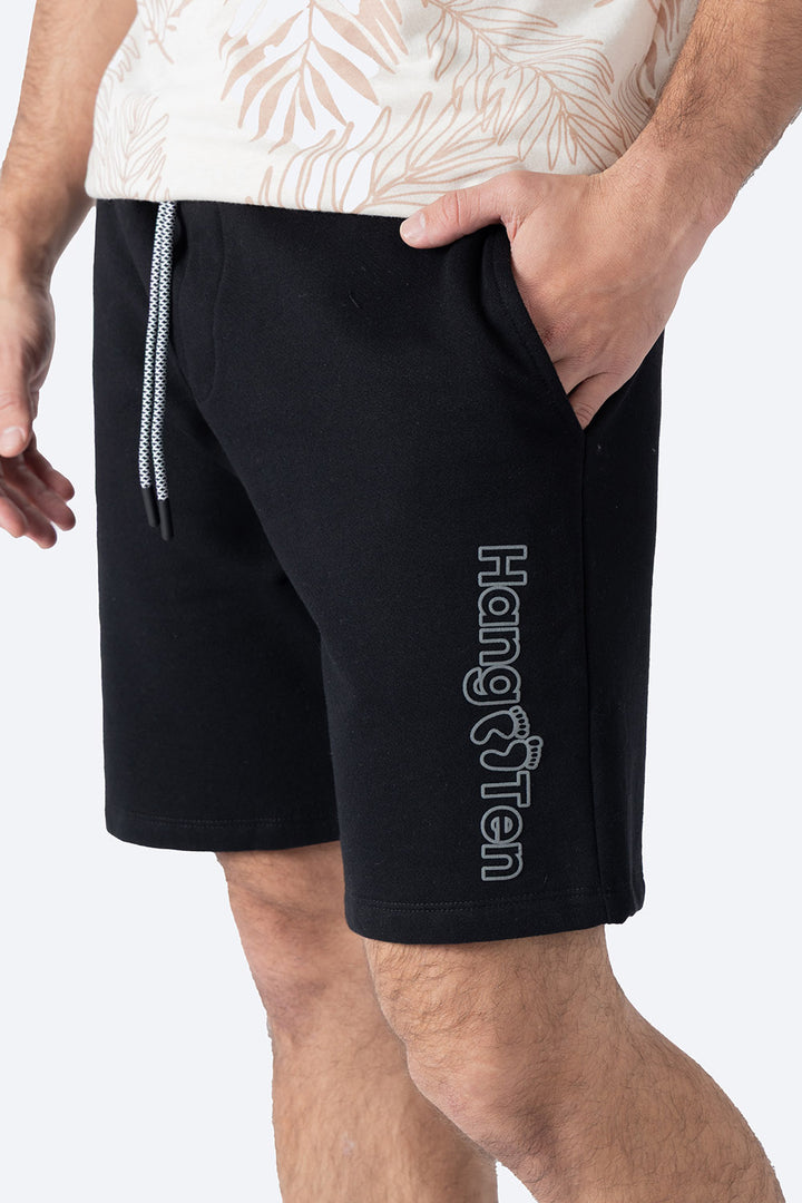 Short deportivo negro estampado Hang Ten - Hang Ten