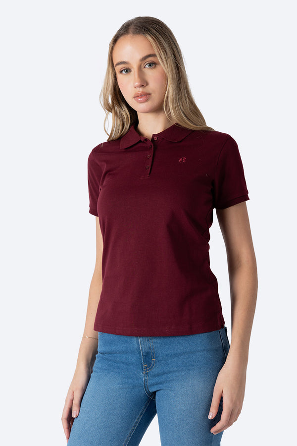 Polo chifón color vino new - Hang Ten