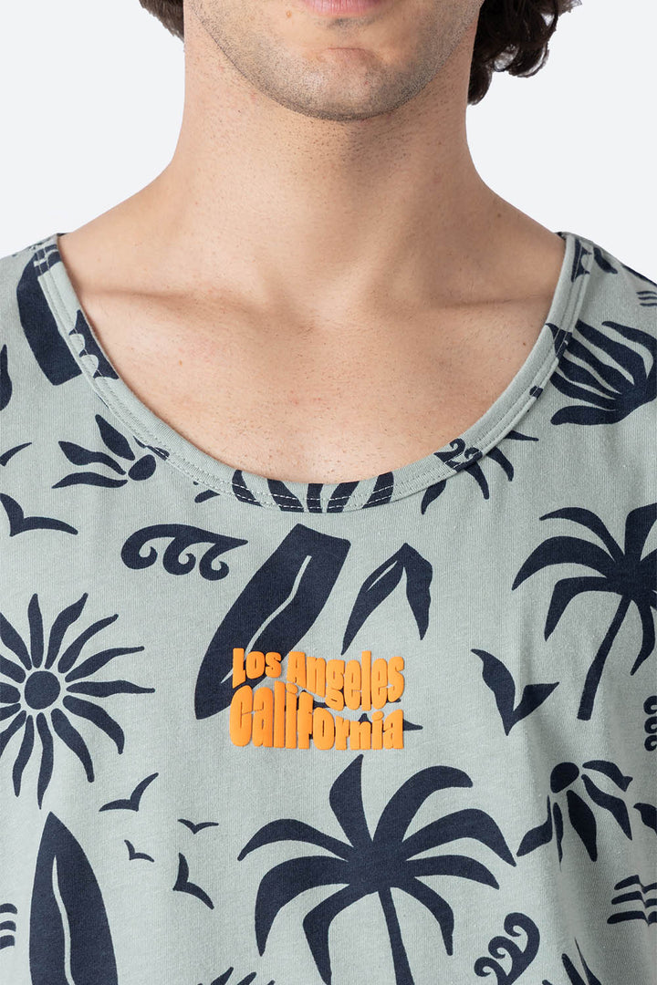 Tank top verde con diseño - Hang Ten