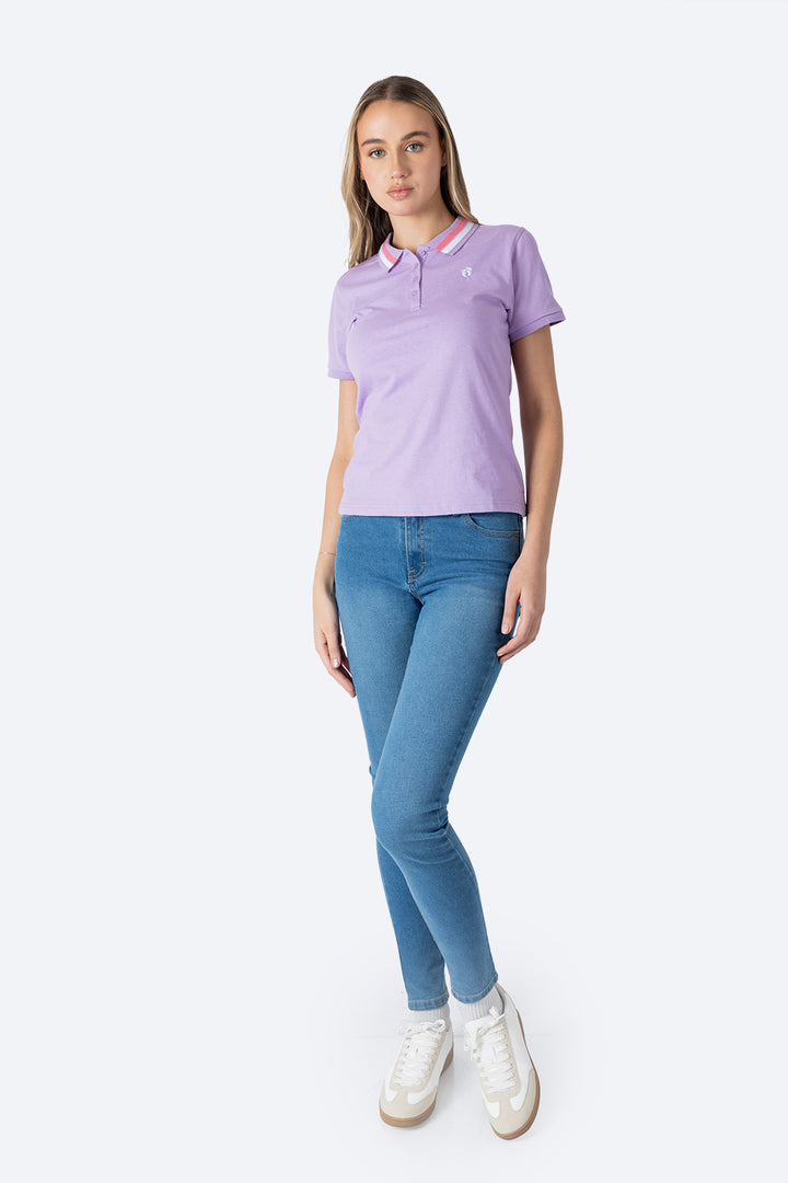 Polo chifón filos lila new - Hang Ten