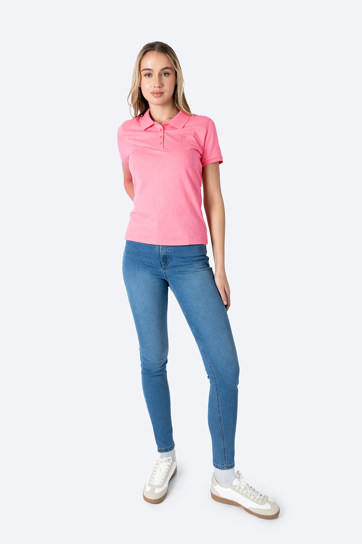 Polo chifón rosa medio new - Hang Ten