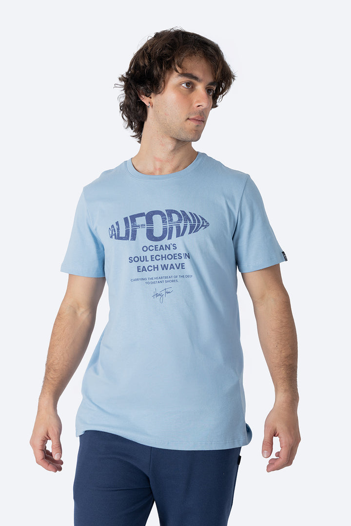 T-shirt azul claro "California Oceans"  - Hang Ten 