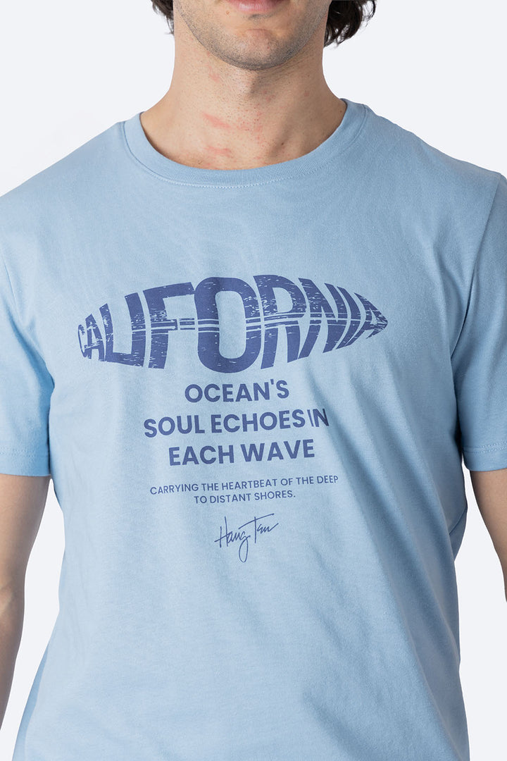 T-shirt azul claro "California Oceans"  - Hang Ten 