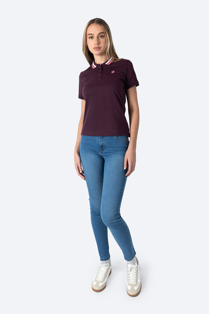 Polo chifón filos color sangria new - Hang Ten