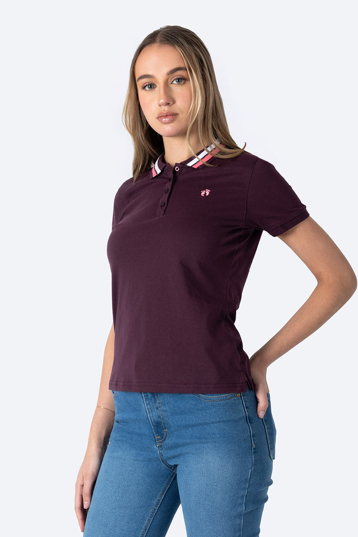 Polo chifón filos color sangria new - Hang Ten