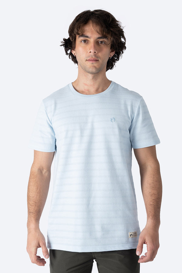 Playera azul líneas con textura - Hang Ten 