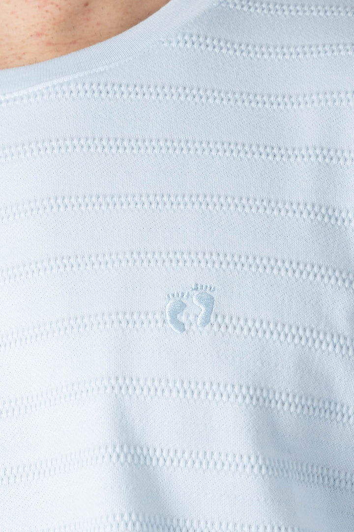 Playera azul líneas con textura - Hang Ten 