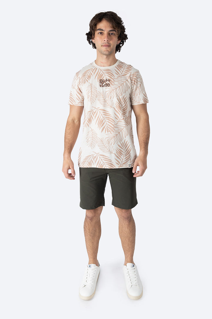 Playera beige con diseño - Hang Ten 