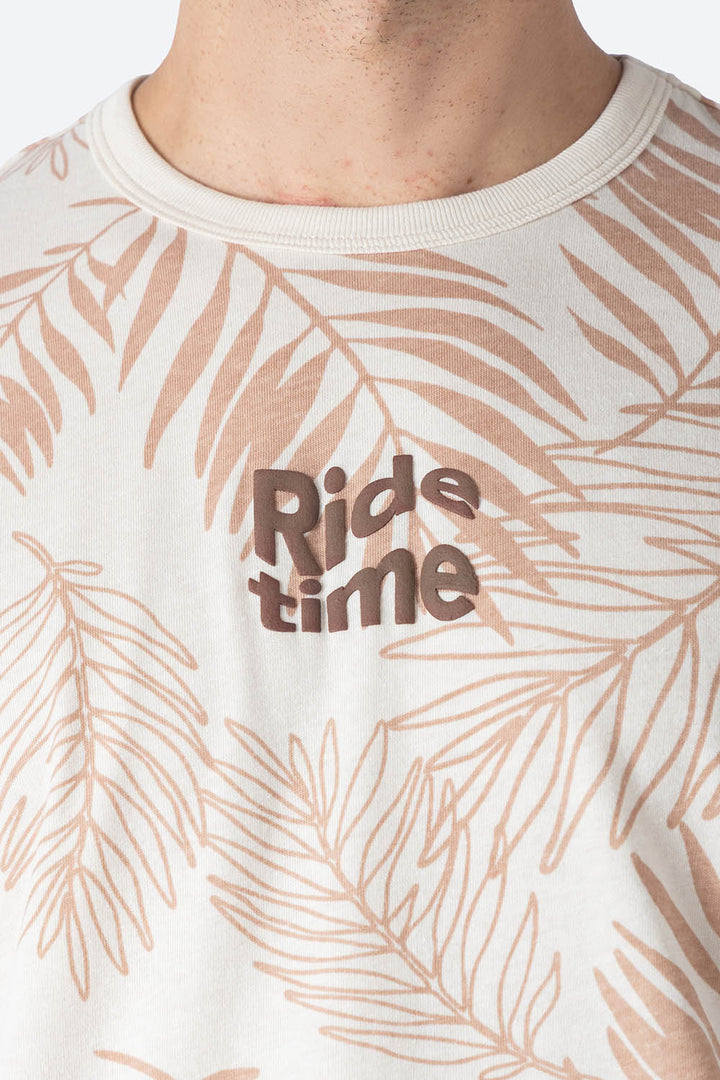 Playera beige con diseño - Hang Ten 