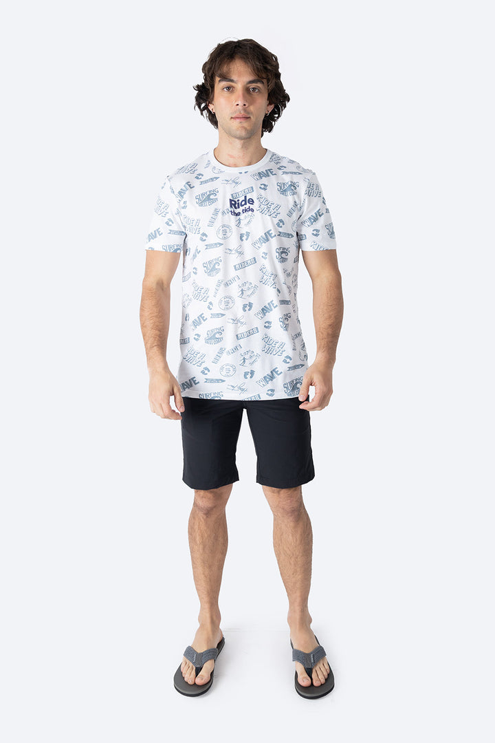 Playera blanca con diseño - Hang Ten 