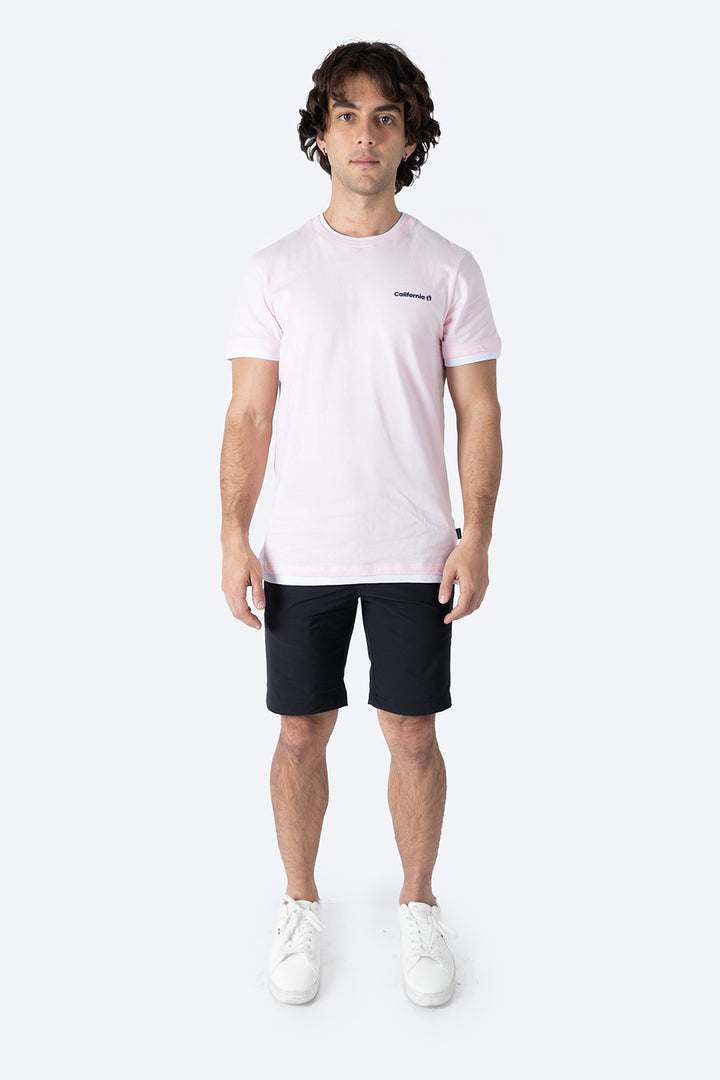 Playera rosa bies contraste blanco - Hang Ten 