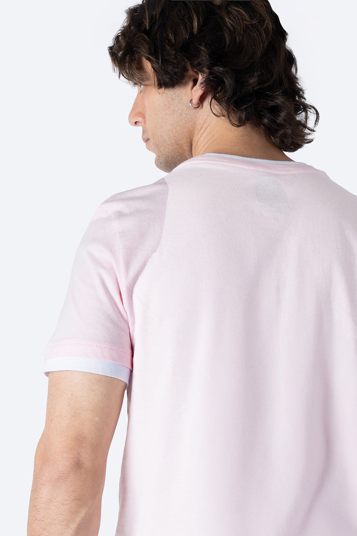 Playera rosa bies contraste blanco - Hang Ten 