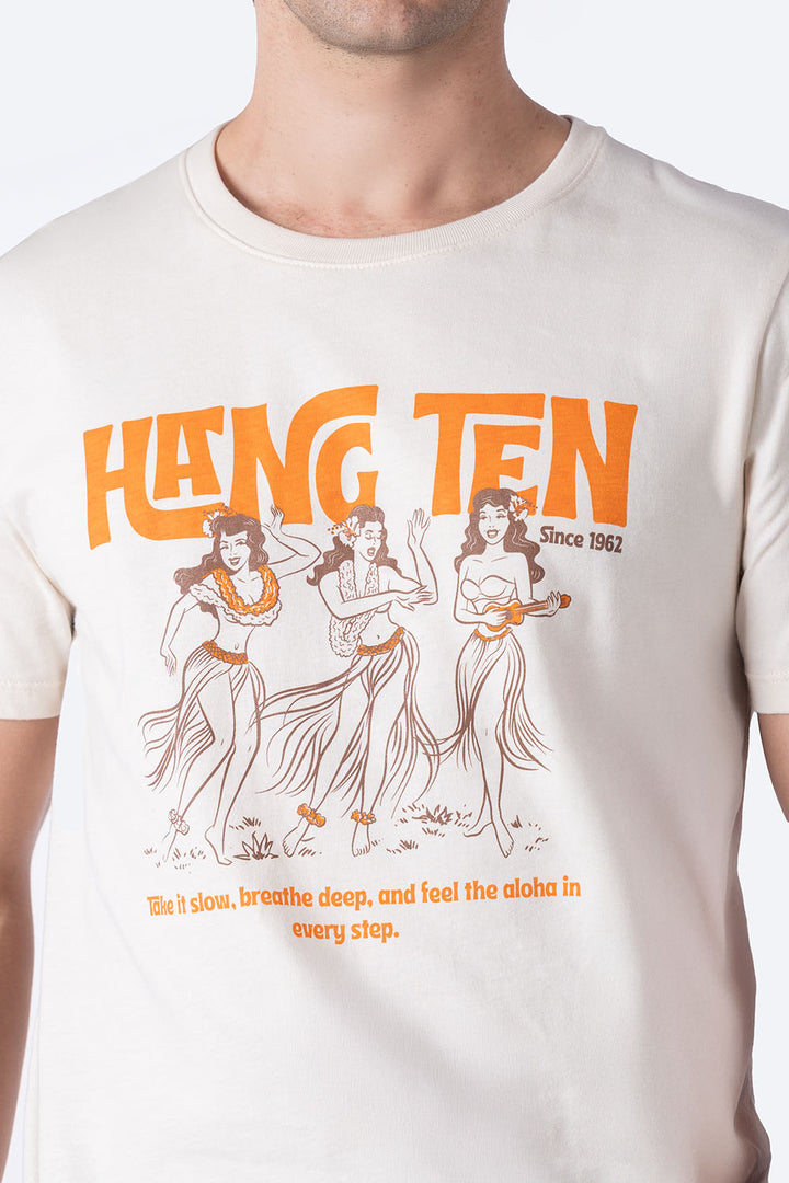 T-shirt beige "Hang Ten since 1962"  - Hang Ten 