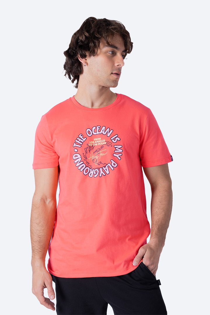 T-shirt coral "The ocean is my playground"  - Hang Ten 