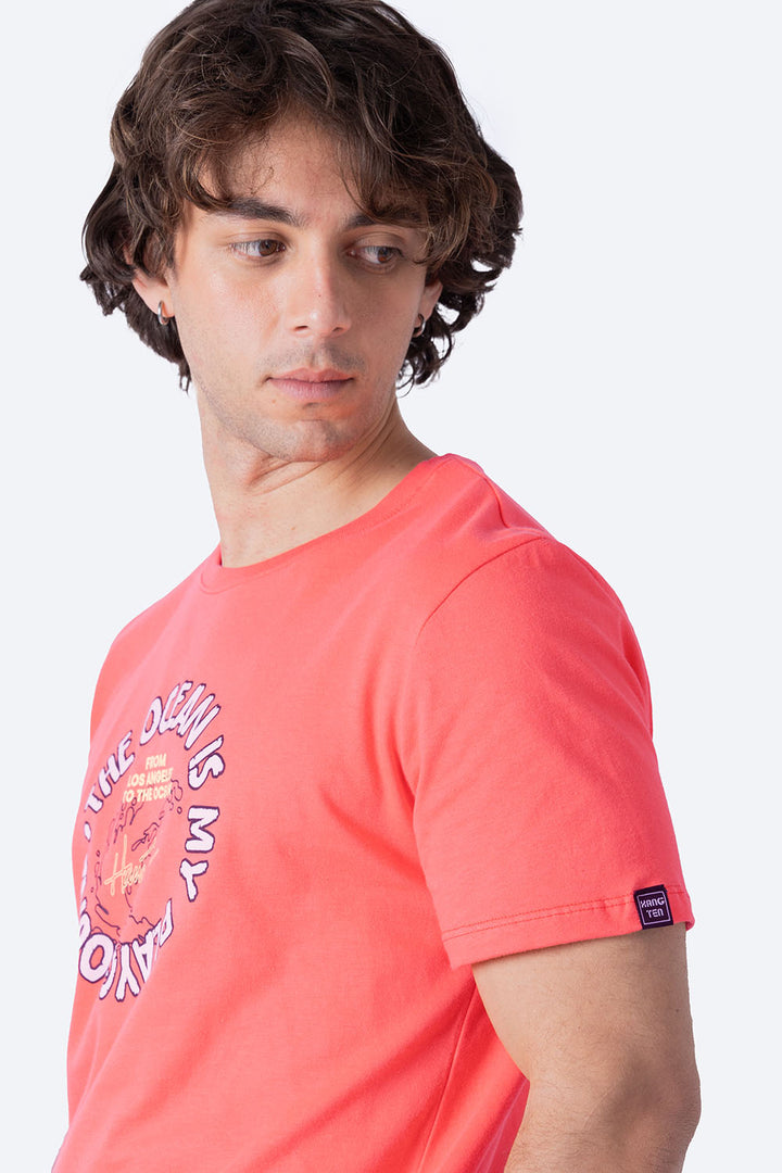 T-shirt coral "The ocean is my playground"  - Hang Ten 