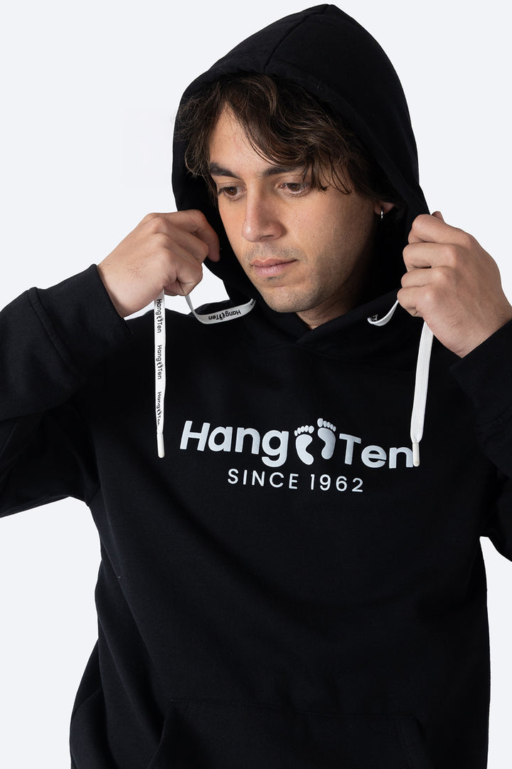 Sudadera cerrada con capucha negra - Hang Ten 