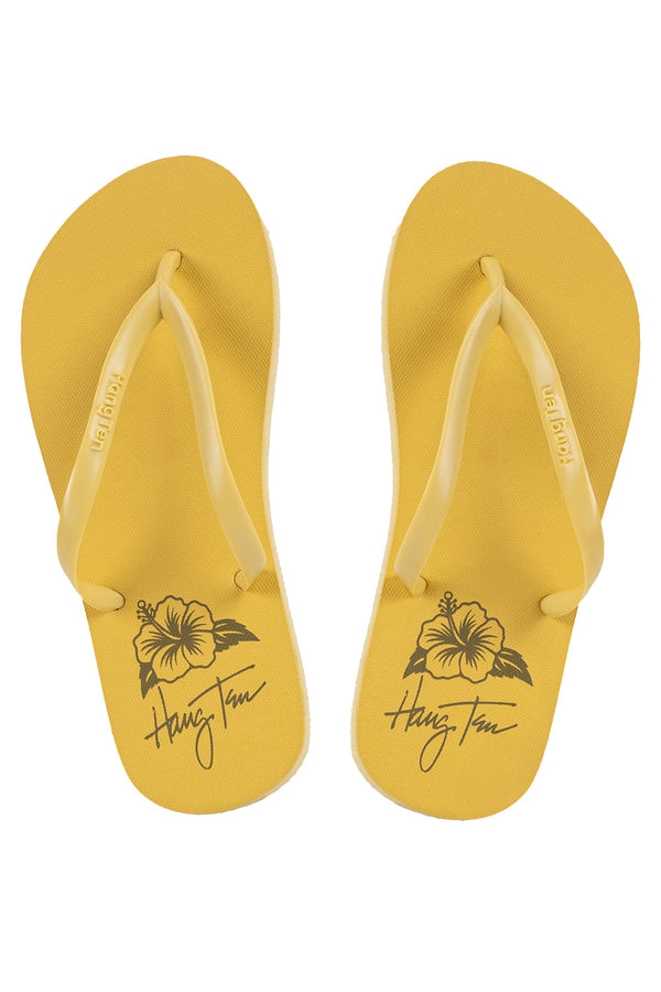 Sandalias amarillas diseño de flor - Hang Ten 