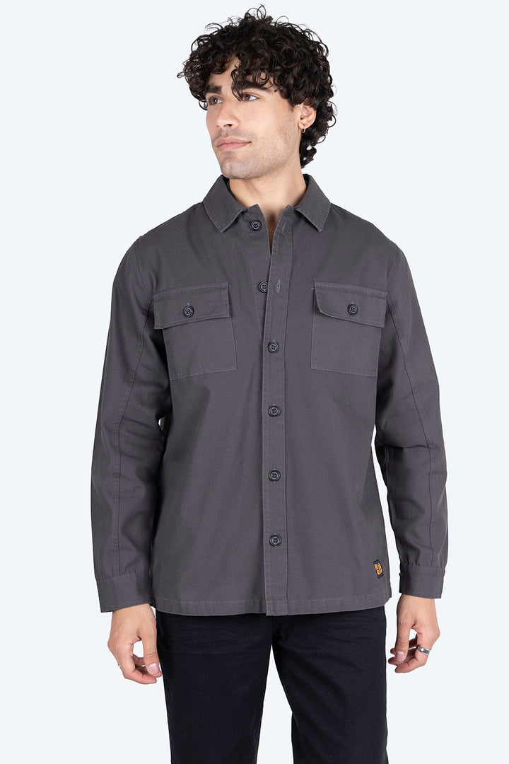 Chamarra gris tipo camisa - Hang Ten