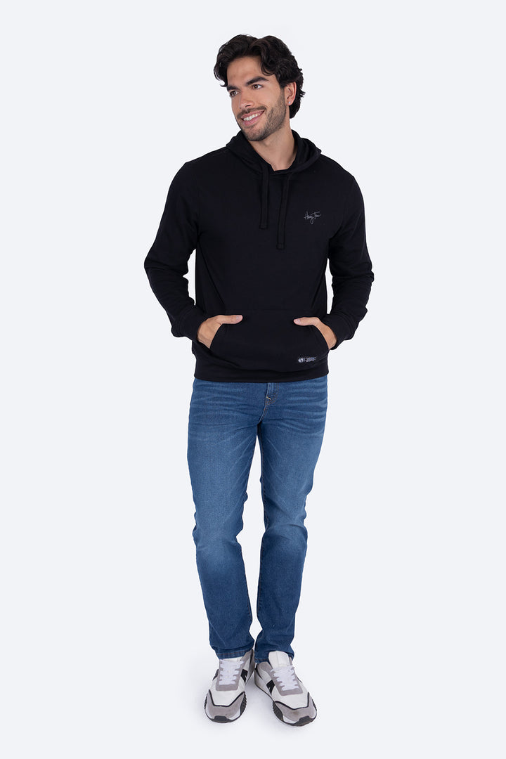 Sudadera cerrada con capucha negra - Hang Ten 