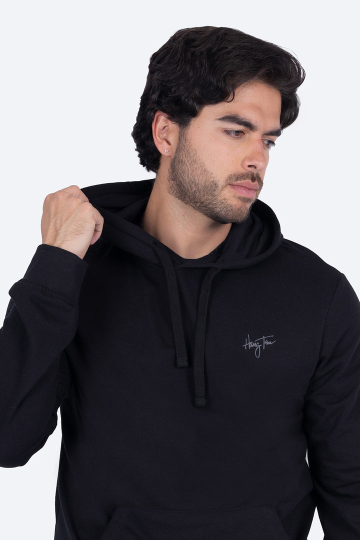 Sudadera cerrada con capucha negra - Hang Ten 