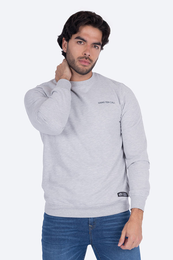 Sudadera cerrada gris claro cuello redondo - Hang Ten 