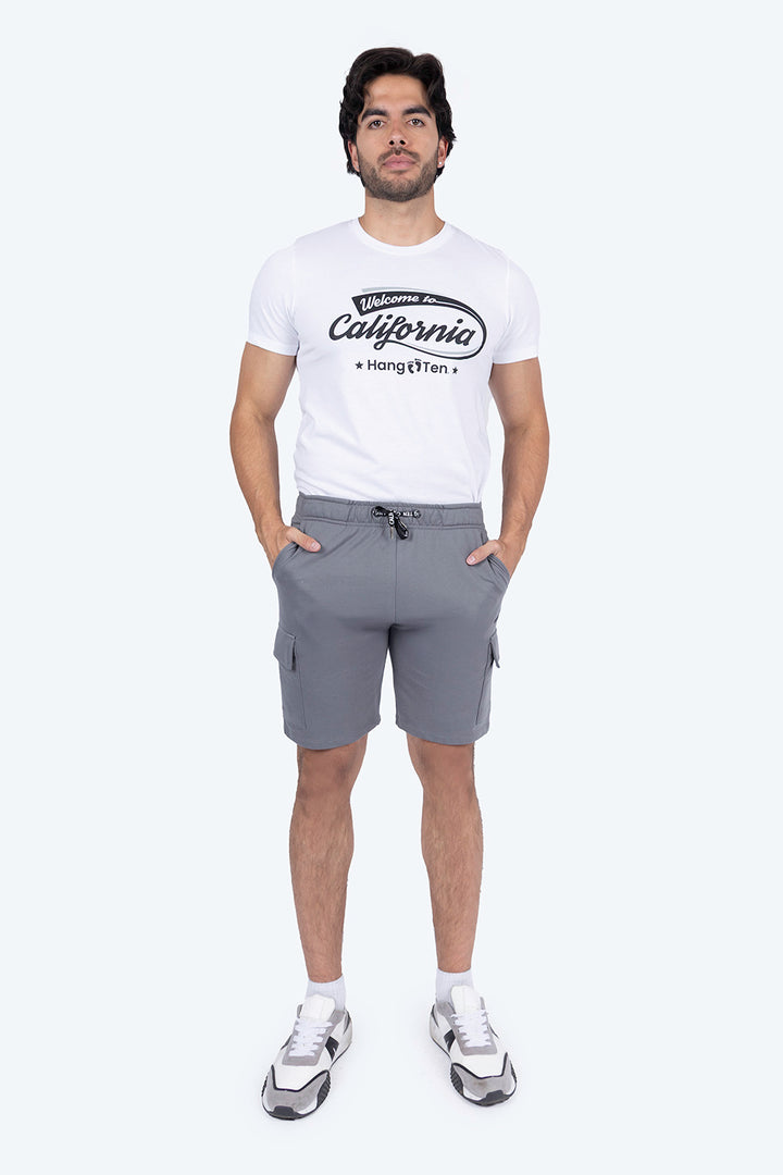 Short deportivo gris con bolsa tipo cargo - Hang Ten